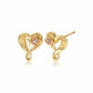 Clogau St Davids Daffodil Heart Diamond Stud Earrings