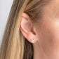 9ct Yellow Gold Pave Diamond Polish Heart Stud Earrings