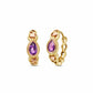 Royal Clogau® 9ct Solid Gold Delphinium Huggie Hoop Earrings with Amethyst GROY1400