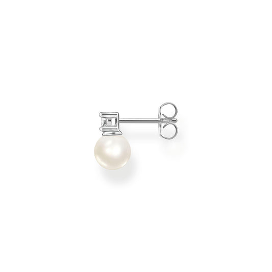 Thomas Sabo Sterling Silver Single Stud Cubic Zirconia and Freshwater Cultured Pearl Earring H2214-167-14