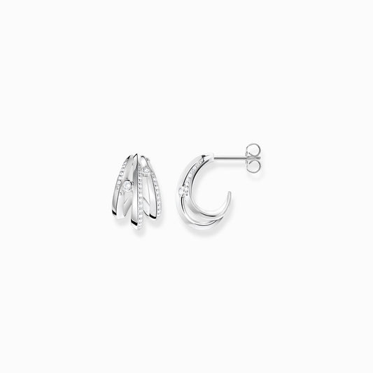 Thomas Sabo Sterling Silver Wave Hoop Earrings H2231-051-14