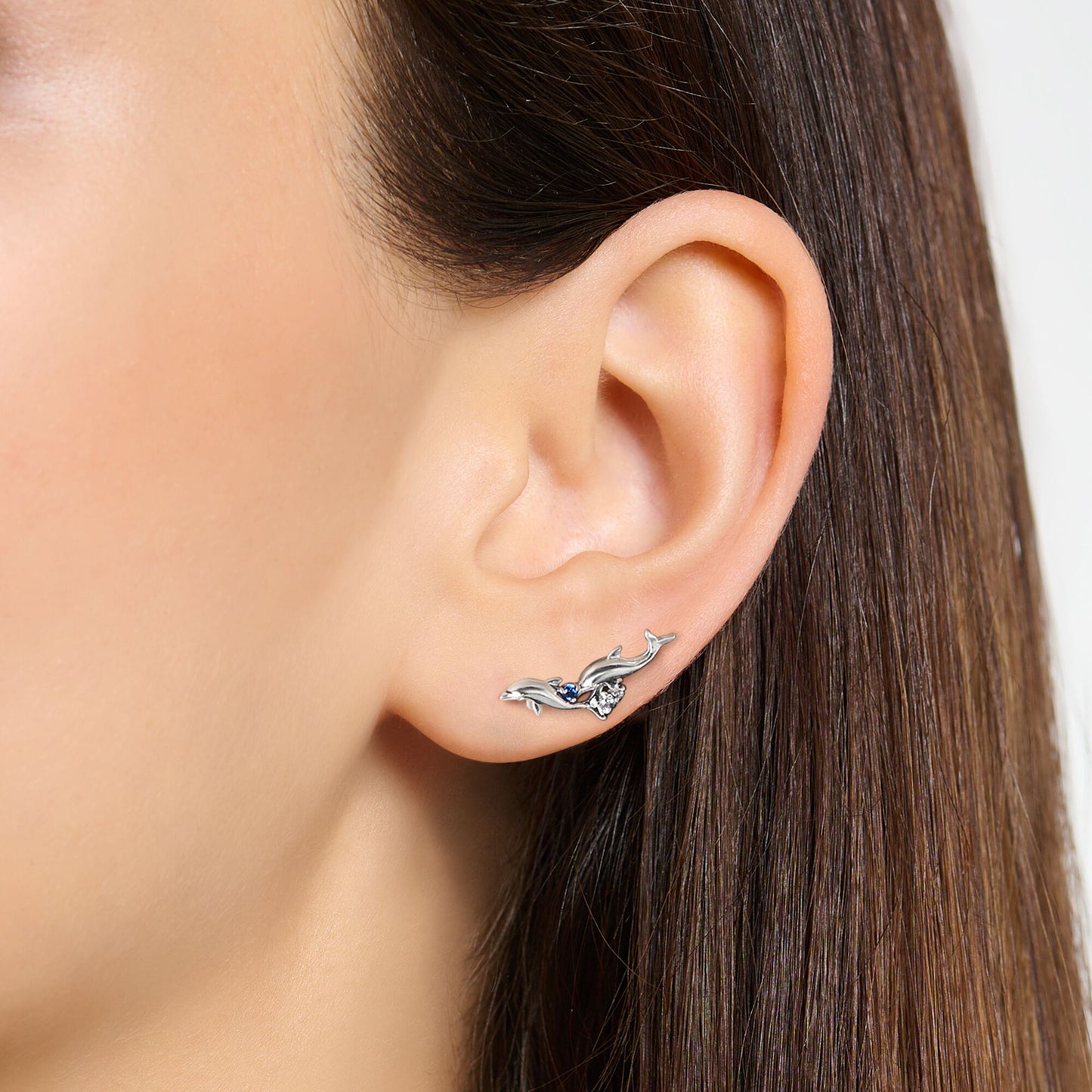 Blue Cz  Dolphin Climber