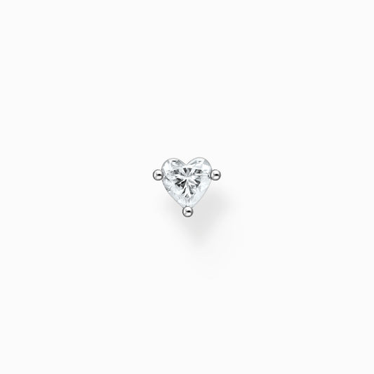 Single Silver Cz Heart