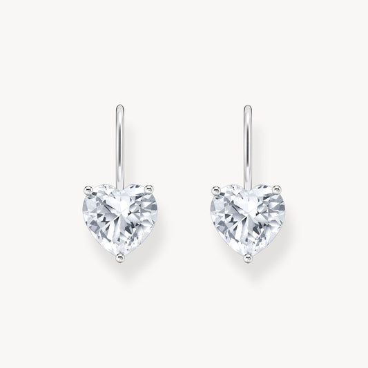 Thomas Sabo Sterling Silver Cubic Zirconia Heart Drop Earrings  H2288-051-14