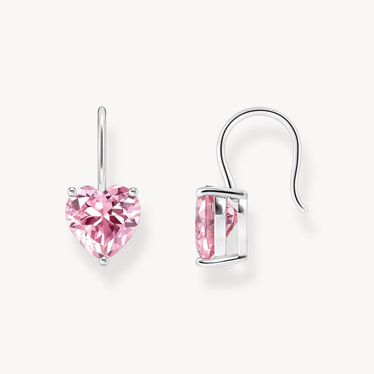 Thomas Sabo Sterling Silver Pink Cubic Zirconia Drop Earrings H2288-051-9