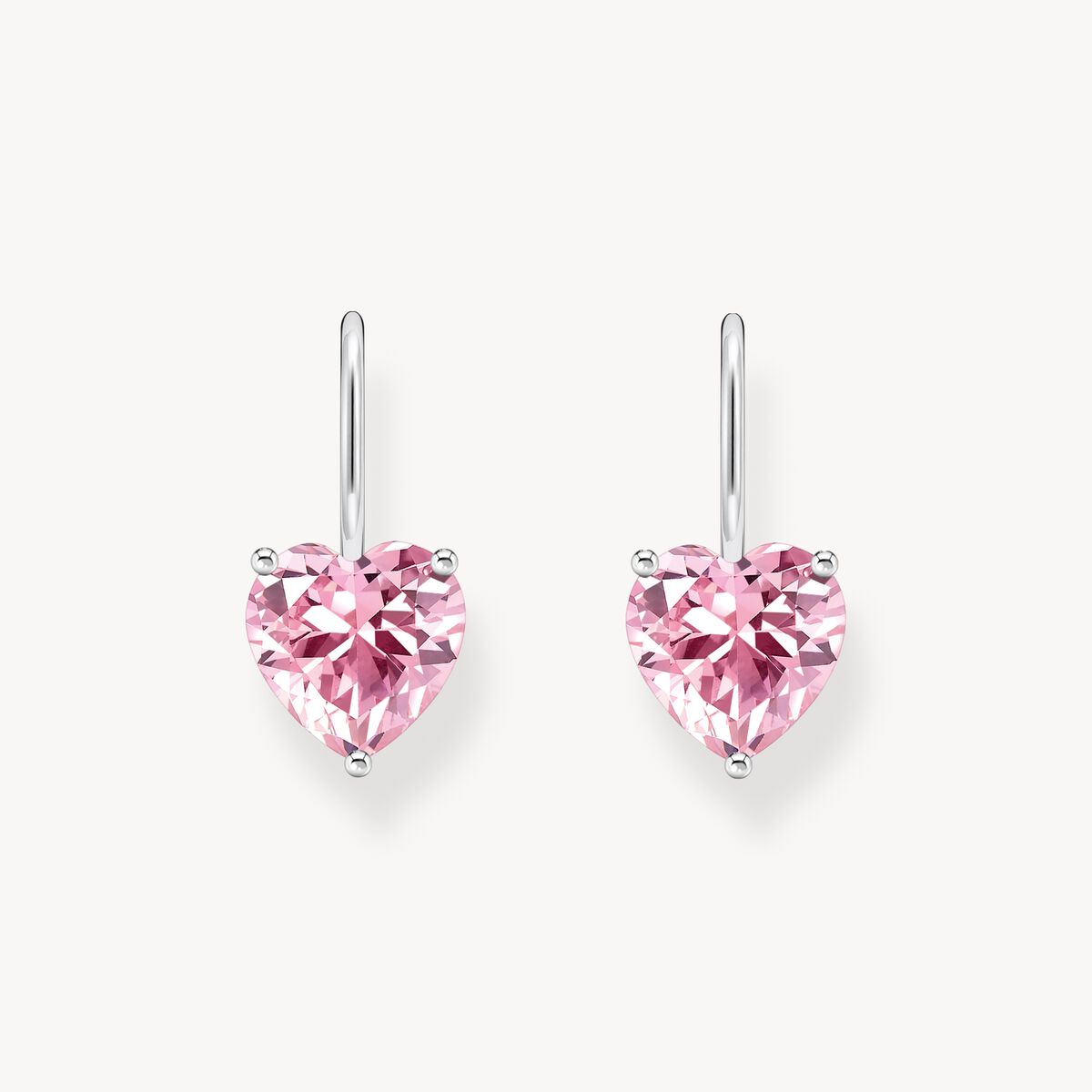 Thomas Sabo Sterling Silver Pink Cubic Zirconia Drop Earrings H2288-051-9