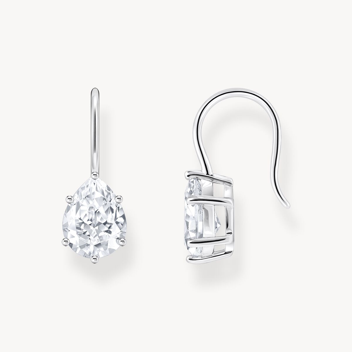 Thomas Sabo Sterling Silver White Cubic Zirconia Pear Drop Earrings H2290-051-14