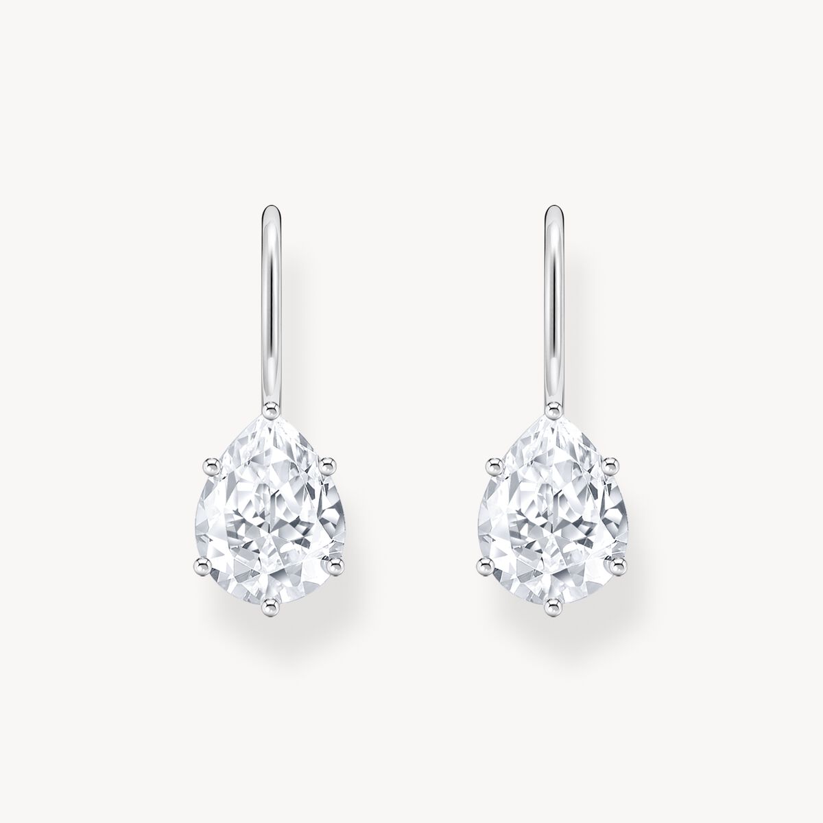 Thomas Sabo Sterling Silver White Cubic Zirconia Pear Drop Earrings H2290-051-14