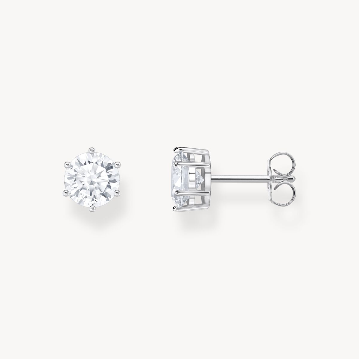 Thomas Sabo Sterling Silver Cubic Zirconia 6 Claw Stud Earrings H2300-051-14
