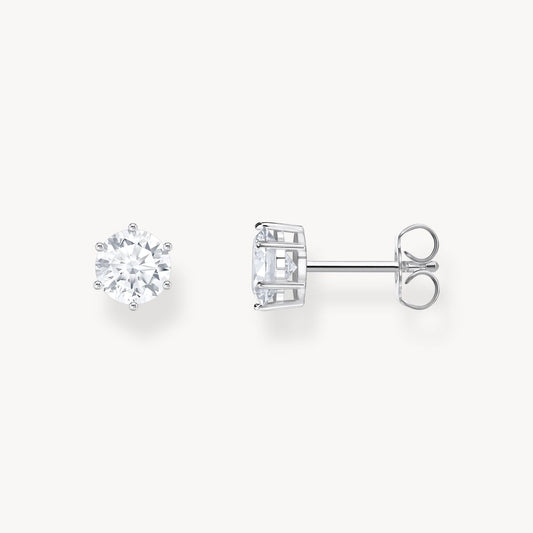 Thomas Sabo Sterling Silver White Cubic Zirconia 6 Claw Stud Earrings H2301-051-14