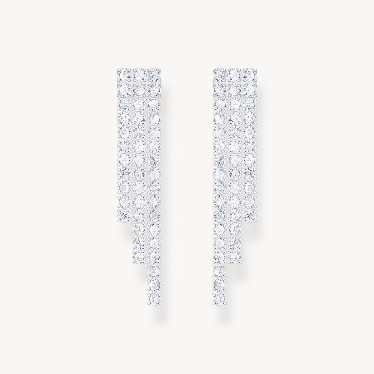 Thomas Sabo Sterling Silver Cubic Zirconia Three Strand Drop Earrings H2309-051-14