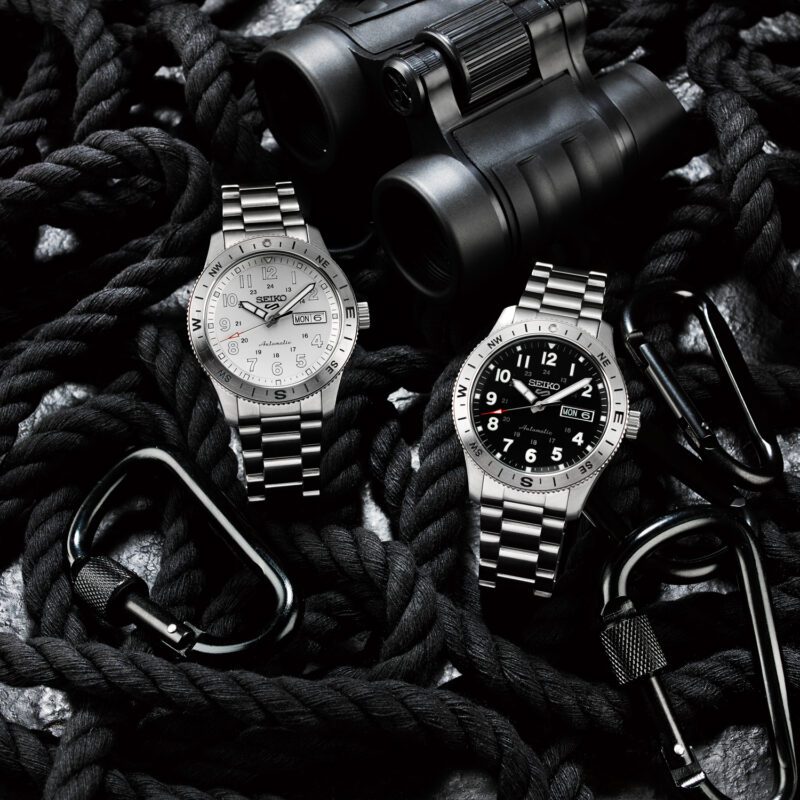 Seiko 5 Sports Automatic Field Watch In Camo Black HBD006K1
