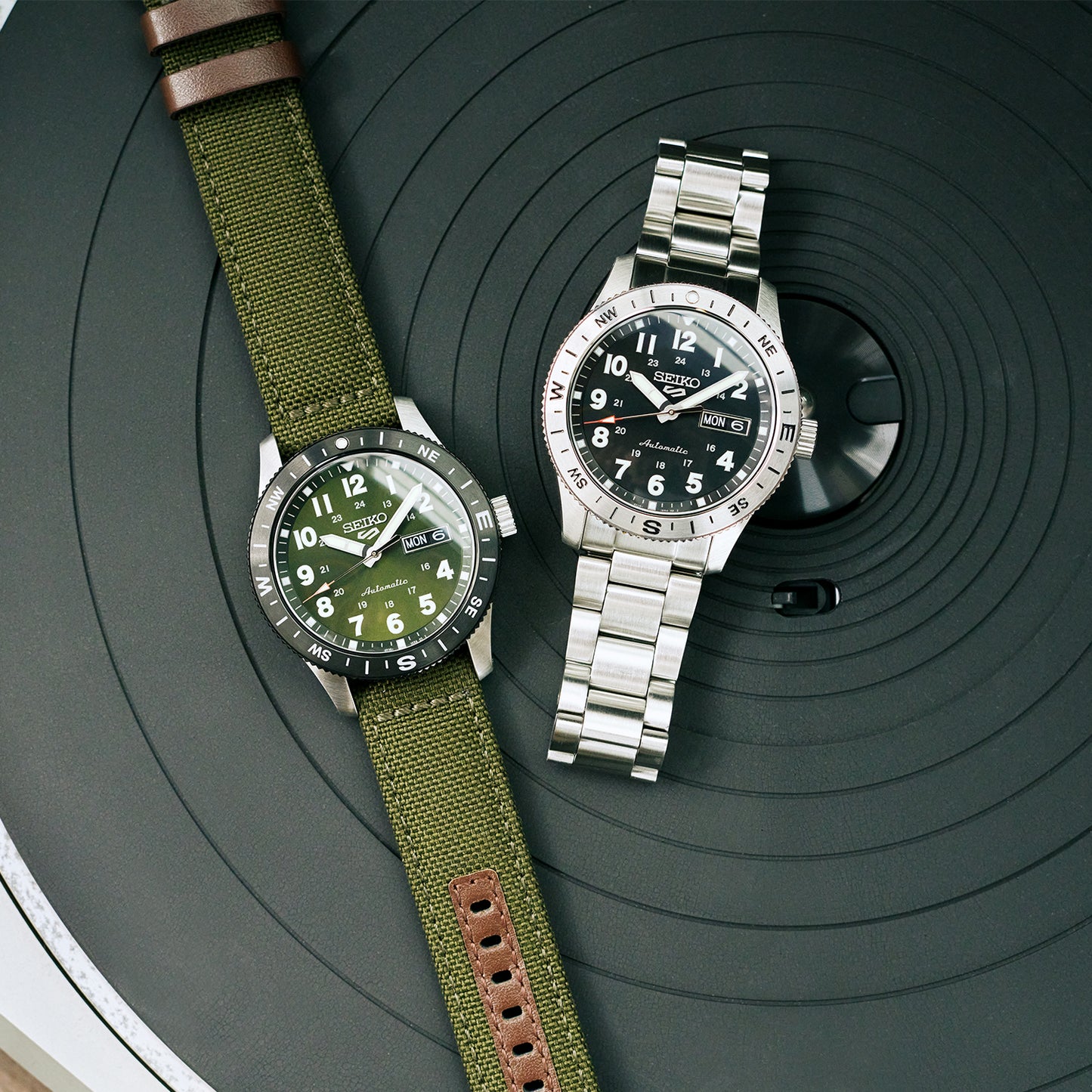 Seiko 5 Sports Automatic Field Watch In Camo Black HBD006K1