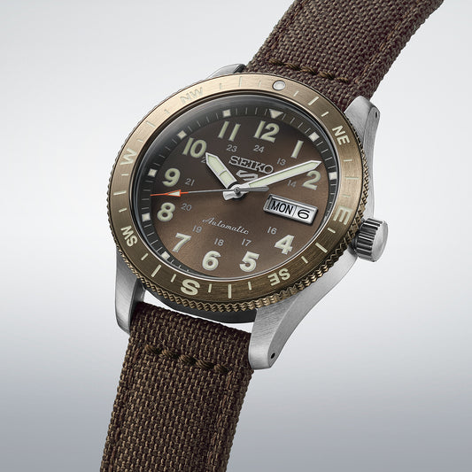 Seiko 5 Sports Field Watch In Coyote Brown HDB009K1