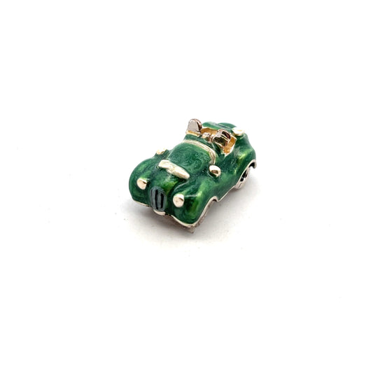 Sterling Silver Enamel Vintage Jaguar Miniature Car