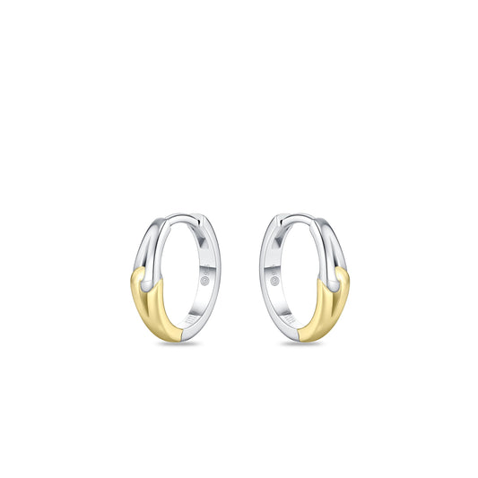 Sterling Silver Yellow Gold Plated Plain Huggy Hoop Earrings