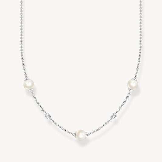 Thomas Sabo Sterling Silver Freshwater Cultured Pearl Alternating Necklace KE2120-167-14
