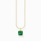 Thomas Sabo Yellow Gold-Plated Green Stone Pendant and Chain KE2156