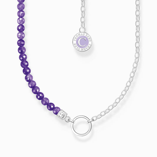 Thomas Sabo Sterling Silver Purple Crystal Necklace KE2190-007-13