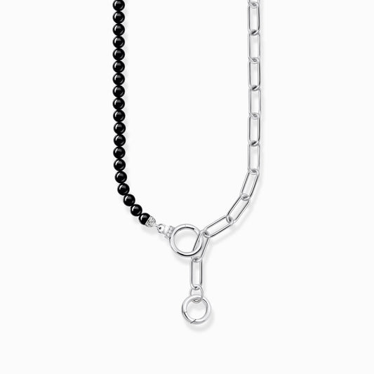 Thomas Sabo Charmista Half Onyx Sterling Silver Necklace KE2193-027-11 42-47cm