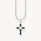 Thomas Sabo Sterling Silver Black Cubic Zirconia Cross And Chain KE2296-167-11