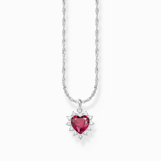 Thomas Sabo Red White Cubic Zirconia Heart Necklace KE2305-013-10