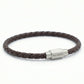Steel & Barnett Thin Braided Brown Men’s Leather Bracelet Small