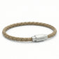 Steel & Barnett Thin Braided Ecru Men’s Leather Bracelet Medium