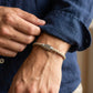 Steel & Barnett Thin Braided Ecru Men’s Leather Bracelet Medium