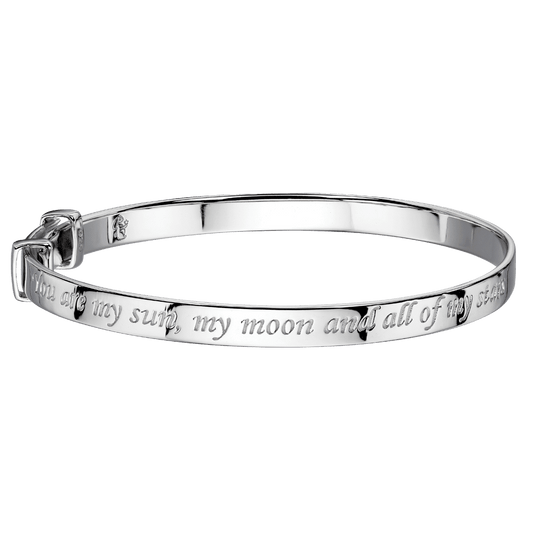 Little Stars Luna Sun and Moon Childs Sterling Silver Bangle