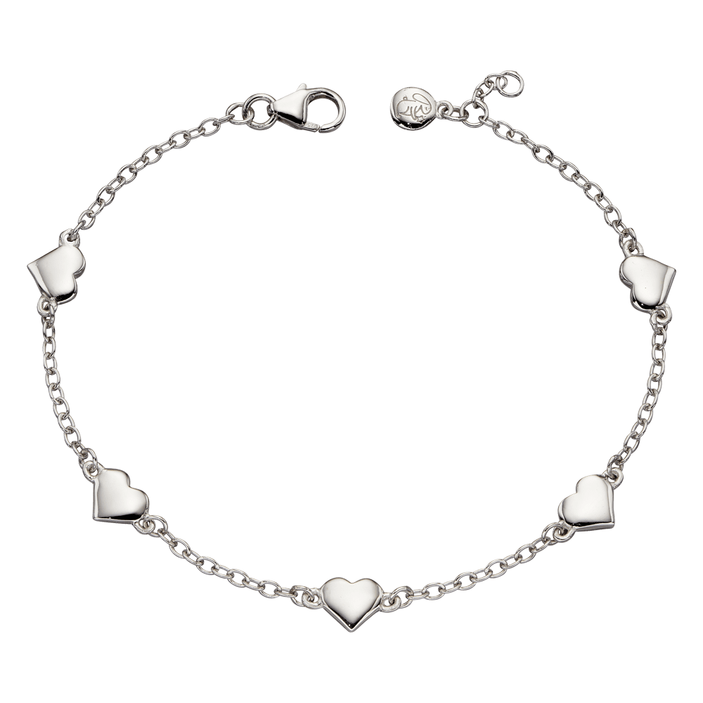 Little Stars Sterling Silver Beatrice Lots of Love Childs Chain Bracelet