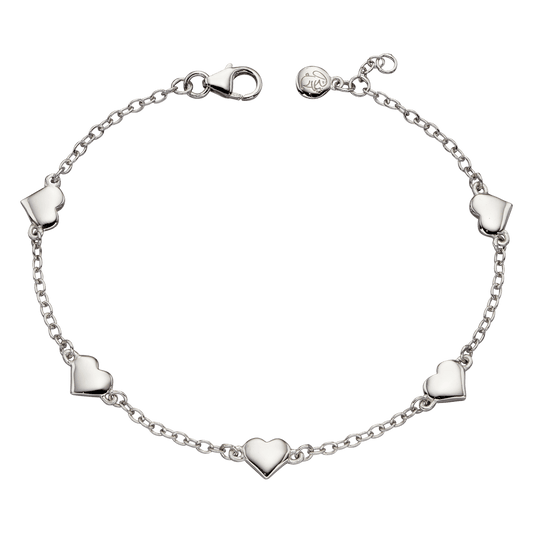 Little Stars Sterling Silver Beatrice Lots of Love Childs Chain Bracelet