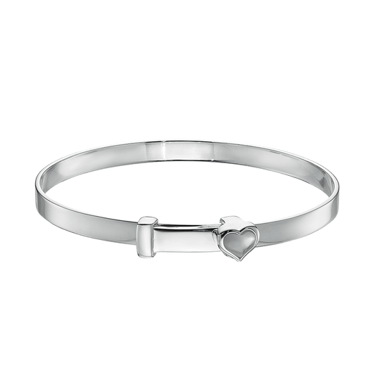 Little Stars Pearl Mother of Pearl Heart Bangle LSB0564