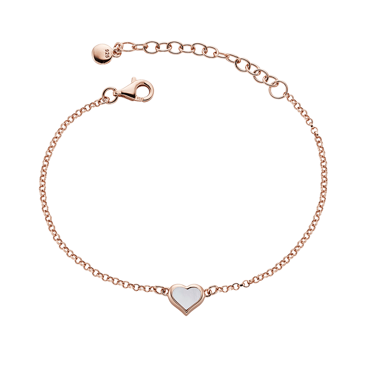 Little Stars Ainsley Rose Gold Plated Mother of Pearl Heart Bracelet LSB0587