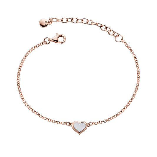 Little Stars Ainsley Rose Gold Plated Mother of Pearl Heart Bracelet LSB0587