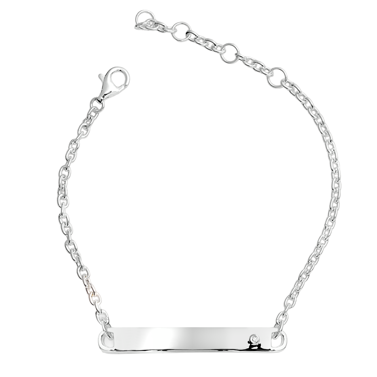 Little Star LUXE Childrens Silver Diamond ID Bracelet Vesper LSB0630
