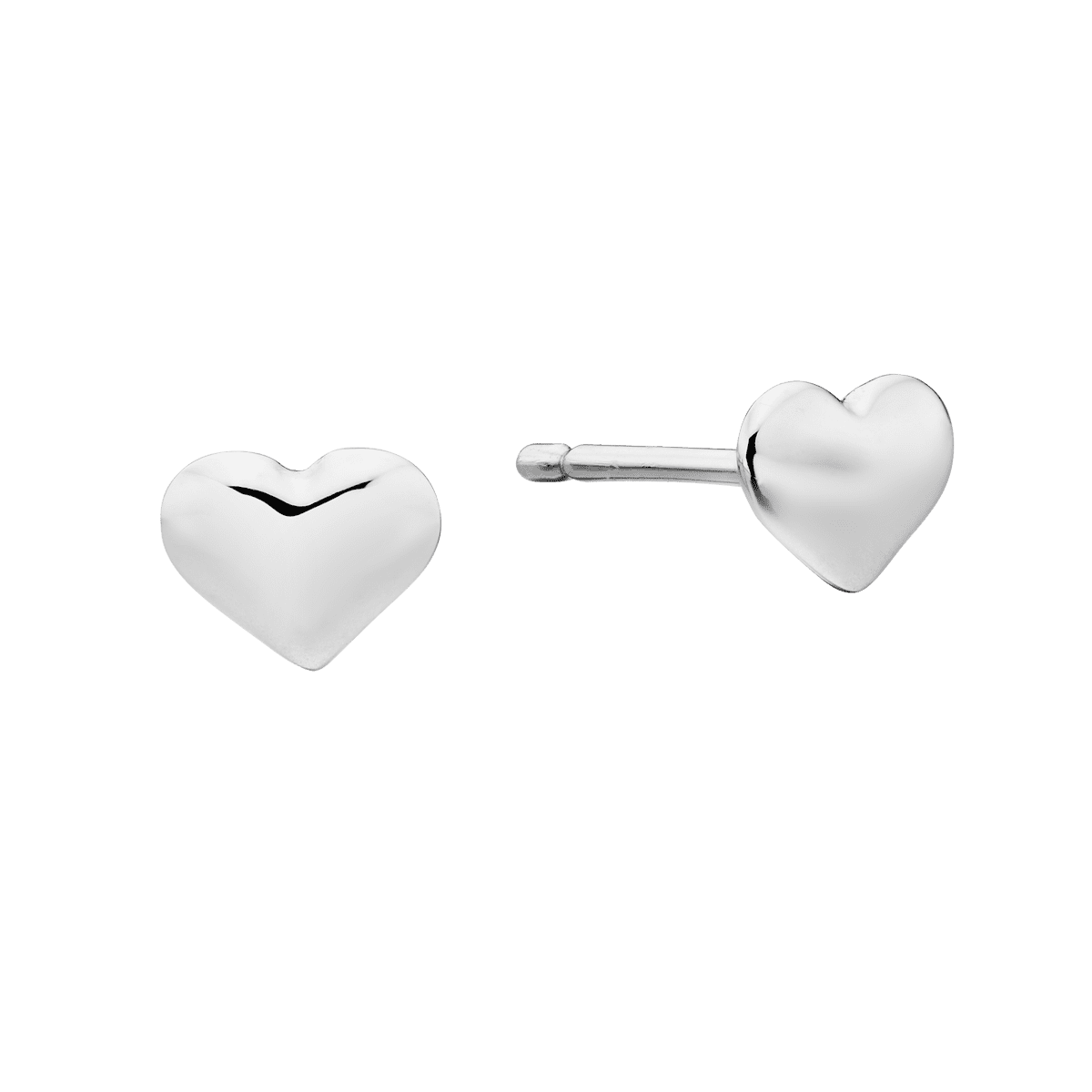 Little Star Sterling Silver Phoebe Heart Stud Earrings