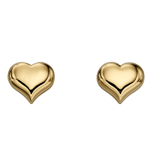 Little Star Sterling Silver Yellow Gold Plated Aria Heart Stud Earrings LSE0155