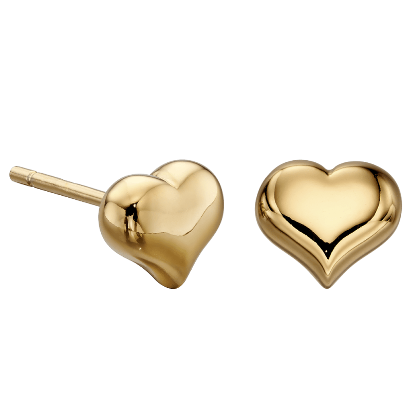 Little Star Sterling Silver Yellow Gold Plated Aria Heart Stud Earrings LSE0155