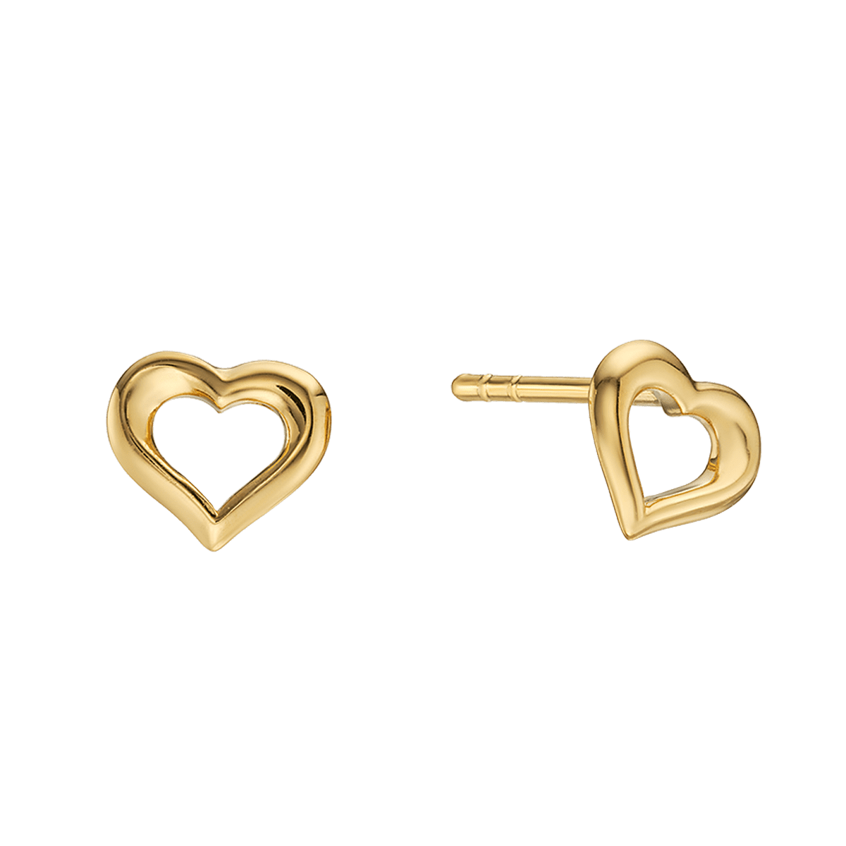 Little Stars Yellow Gold Plated Katerina Open Heart Stud Earrings