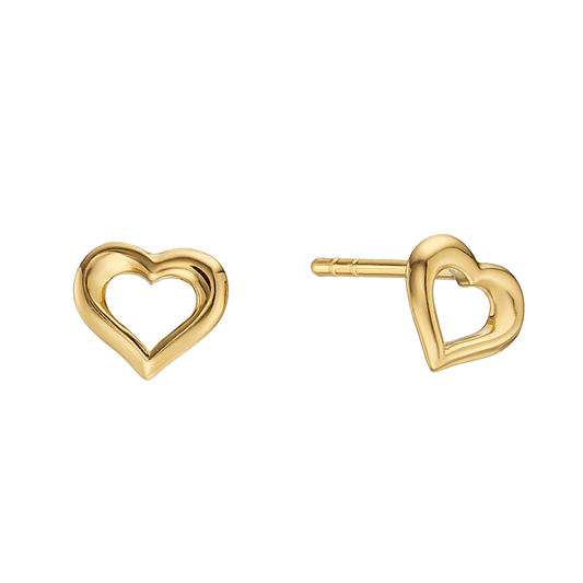 Little Stars Yellow Gold Plated Katerina Open Heart Stud Earrings