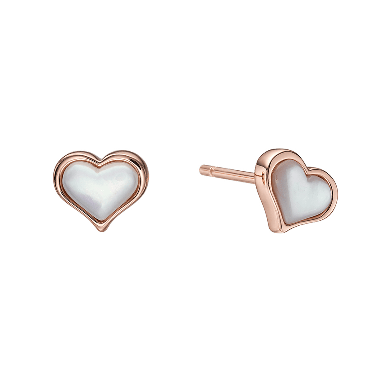 Little Stars Paloma Rose Gold Plated Mother of Pearl Stud Heart Earrings LSE0586