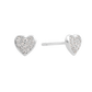 Little Star LUXE Childrens Silver Diamond Micro Pave Heart Stud Earrings Orion LSE0627