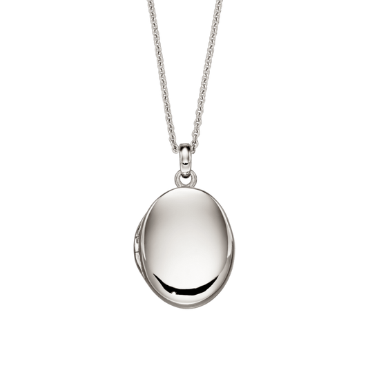 Little Star Sterling Silver Orla Oval Locket and Chain LSN0345