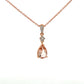 9ct Rose Gold Morganite And Diamond 16-18" Necklace