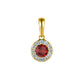 9ct Yellow Gold Garnet and Diamond Pendant January Birthstone