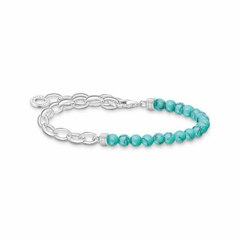 Thomas Sabo Sterling Silver Turquoise Bracelet 19cm