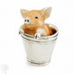 Sterling Silver Enamel Pig In Bucket Looking Ahead With Trotters