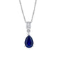 Diamonfire Blue Teardrop Cubic Zirconia Sterling Silver Necklace