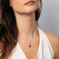 Diamonfire Red Teardrop Cubic Zirconia Sterling Silver Drop Necklace
